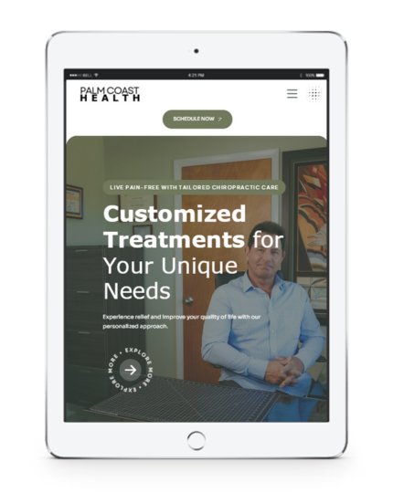 Palm Coast Health Website on Ipad