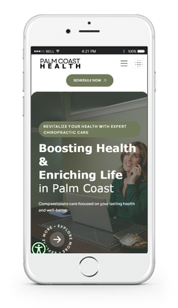 PalmCoastHealth website shown on cell phone